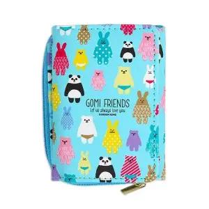 3단 스카이블루 디자인 지갑 고미프렌즈 (WFJR5NB)
