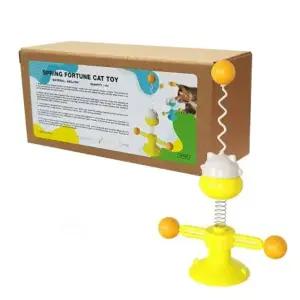 옐로우 고양이 장난감 스프링 흡착식 회전놀이 (WFJR6TL)