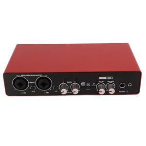 USB 사운드 카드, 노트북용 외장 PC 스마트폰용 게인 노브가 있는 24비트 192kH HD 카드 기타 마이크 헤드폰, 로우 컷 고역 통과 필터