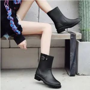 블랙컬러 레인부츠 레인장화 WB07FE5