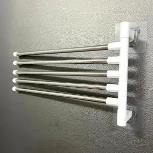 5단 회전식 무타공 행주걸이 주방 욕실 스테인레스 접착식 걸이 고리 행거