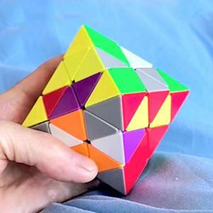 옥타헤드론 스피드 큐브 스티커 리스 퍼즐 삼각형 교육용 두뇌 발달 장난감 어린이 or 용 마법