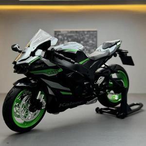1:12 가와사키 닌자 ZX-10R 시뮬레이션 합금 오토바이 다이캐스트 사운드 소년 장난감 선물 컬렉션
