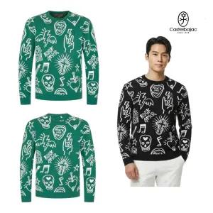 까스텔바작 남자 골프웨어 패턴 라운드 니트 방풍안감 겨울 스웨터 BGDWSW...