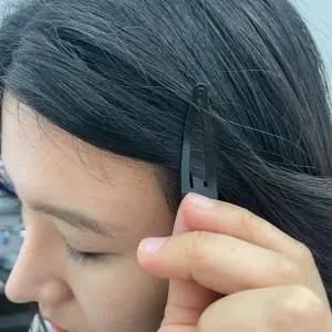 똑딱핀 머리핀 검정 4.8cm 10P