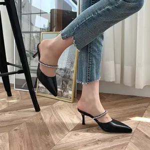 포인티드토 스트랩 뮬 키튼힐 인스텝밴드 5FW (WFKA0P1)