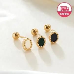 [비앤비골드] (당일발송) 14K 그레인 오벌 오팔 피어싱 한쪽 JAE40783