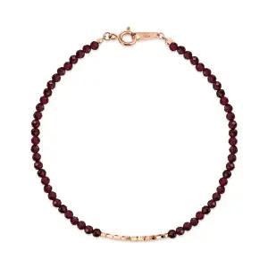 [비앤비골드] 14K 골드 라운딩 커브 파이프 가넷 팔찌 CHB41114