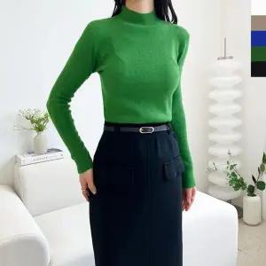 고품질 여성 따뜻한 데일리 간절기 부드러운 정장 반폴라 니트 (WFKA1R1)