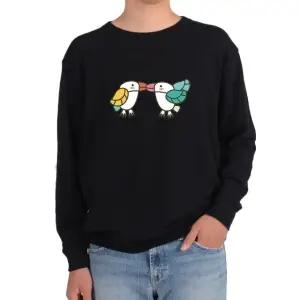 기모맨투맨 커플새 사랑 입맞춤 키스 KISS LOVE BIRDS그림 다양한 색상 사이즈 (WFKB2GT)