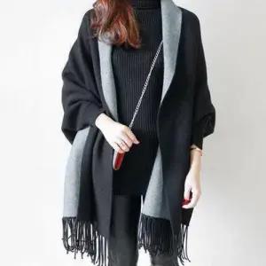 투톤 케이프숄 패션 포인트 따듯한 숄가디건 목도리 W9AE261