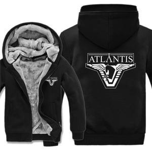 겨울 Stargate Atlantis 후드 티 남성 패션 코트 풀오버 양털 라이너 자켓 스웨터 Hoody