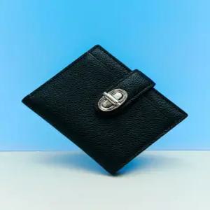 질스튜어트 뉴욕 액세서리 26SS [AUBE][지폐수납가능] 블랙 가죽 오브 장식 베루형 지갑 JAWA6E004BK