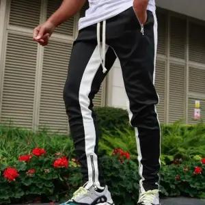 배색 남자 지퍼 캐주얼 남자짐웨어 밑단 남자레깅스 헬스 편한 츄리닝