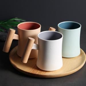 라포식 구강청결제 컵 고급스러운 나무 손잡이 양치 및 세척 기숙사 창의적이고 간단한 가정용 커플 칫솔