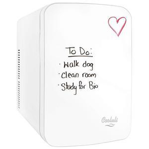 침실용 쿨룰리 바이브 미니 냉장고 - 쿨 프론트 마그네틱 화이트보드 포함 여행, 자동차 및 사무실 책상용 15L 휴대용 소형 음식, 음료 스킨케어용 쿨러 워머 플러그인(화이트)