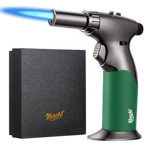 KOACCL 듀얼 플레임 부탄 토치 라이터, 리필 가능한 주방 토치, 조리용 점화 잠금 미니 블로우 토치로 조절 불꽃, 크림 브륄레, 납땜, 용접(부탄 미포함)