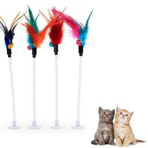 bns 부착식 스프링 깃털 고양이장난감 캣/토이/놀이/애묘/반려동물