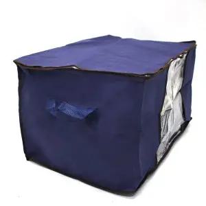 [하프클럽/]투명창 의류정리함 가로형남색 이불정리 침구정리 의