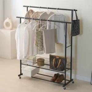 스탠드옷걸이 옷걸이행거 이동식 미니 파이프 고정식 튼튼한 철제 헹거 조립식 매장용 틈새 조립식 원룸 스탠딩 천장 서랍 낮은 바지 멀티