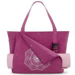 Gonx 요가 매트 가방, 짐 가방 토트백, 여성 남성용 멀티 포켓, 캔버스 캐리어가 필라테스 여행 운동 사무실에서 쉽게 매트를 꺼낼 수 있습니다