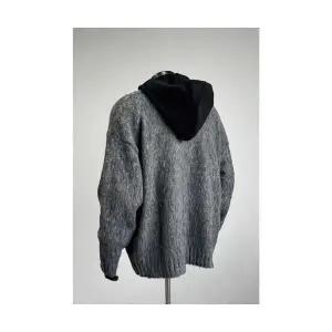 키체샵 남성 집업 가디건 블랙 그레이 후드 니트 가을 겨울 빈티지 카디건 HO4