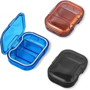 3팩 여행용 미니 알약 정리함 3칸 휴대용 소형 케이스 비타민을 담을 수 있는 상자 포켓 지갑 의약품