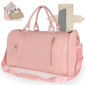 여행용 컨버터블 의류 가방 신발 파우치와 탈부착 가능한 스트랩이 있는 여성용 2-in-1 캐리 온 더플백