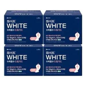 화이트 수퍼흡수 드림가드 오버나이트42cm 8개입x4 슈퍼롱생리대 오버나이트생리대 생리대 대형생리대 롱생