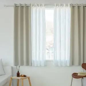 노르딕 암막+베일리 쉬폰 창문커튼 4장+커튼봉10자