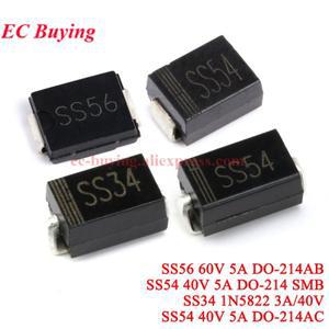 10-10개 SMA SMB 숏키 정류 다이오드 SMD SS56 1N5822 DO-214AC