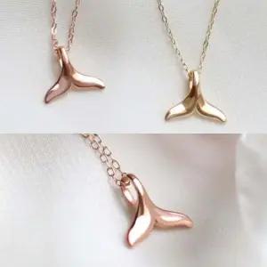 14K 고래 꼬리 골드 금 펜던트 체인 목걸이 42