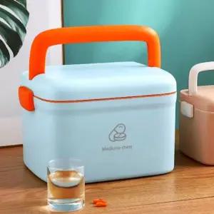 다용도 2단 구급함 대형 라이트블루