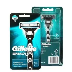 쿨샵 남자면도기 질레트 마하3 면도기+날 4개입 세트 WB27CC3