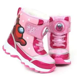 여아 아동 겨울 방한 보온 캐릭터 발목 신발 부츠 핑크