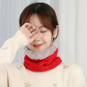 8컬러 여성 세련된 부드러운 겨울 방한 니트 퍼 안감 넥워머