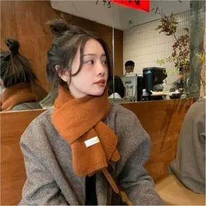 여성 단색 니트 머플러 겨울 심플 목도리 데일리 12색