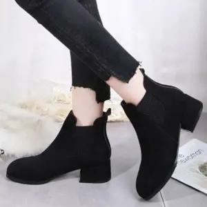 여자 겨울 기모부츠 스웨이드 앵클부츠 옆밴딩 워커 2색
