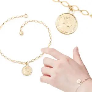(올핀)14K GOLD 코인 체인 금팔찌 발찌 여성용
