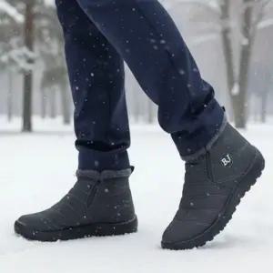 남성 2컬러 사이드밴딩 편한 겨울 도톰 퍼 패딩부츠