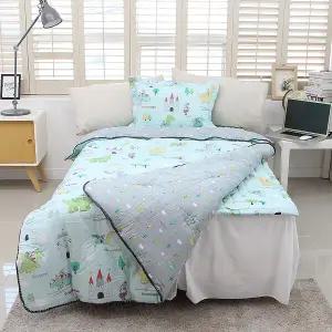 디노 캐릭터 모달 차렵이불 베개 세트S 2컬러