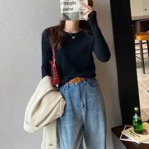 겨울티셔츠 라운드넥 데일리긴팔 골지 심플 여성 여성긴팔 여자긴팔 오버핸드