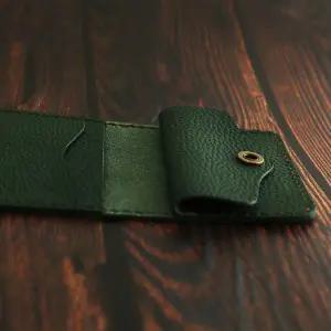 [하프클럽/]수제 가죽 동전수납 카드지갑 오플쑥색