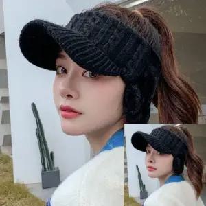 겨울 귀마개 겨울털모자 귀덮개모자 겨울 여자 귀덮개 니트 털 캐릭터장식 여성 밍크 골프 모자 캡 퍼