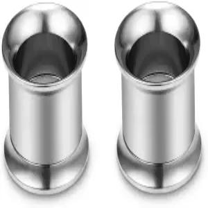 Qiwnswoy ASTM F136 티타늄 더블 플레어 터널 플러그 게이지 귀걸이 확장기 스트레쳐 나사 장착 귀 10G부터