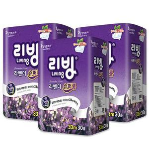 리빙 라벤더 슈퍼롱~~~화장지 33M 90롤/3겹/휴지/두루마리