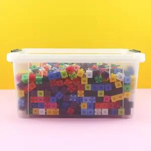 국내산 멀티큐브 연결 수막대 1000p 리빙박스 세트 어린이 장난감 조립 입체 교구 만들기 수학 홈스쿨링