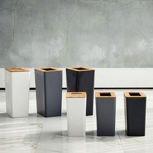 튤리 자연주의 대나무 사각 원형 휴지통 10L 20L