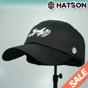 [햇츠온]K0SM444BK HatsON 브랜드 남자 여자 무지 심플 레터링 스트랩 언스트럭쳐 소프트 볼캡 야구모자 AD