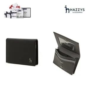 [롯데백화점]헤지스ACC [선물포장][카드지갑추천][BRIGHTON] 블랙 가죽 라인배색 카드지갑 HJHO3F603BK